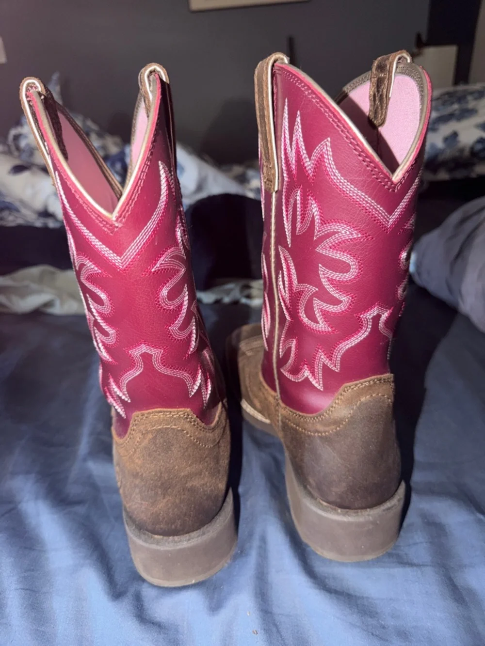 Ariat Brown Footwear with Pink Shaft Cowboy Boots - Picture 4 of 7